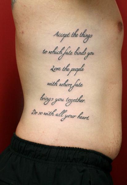 Accept the Things Lettering tattoo by Skin Deep Art