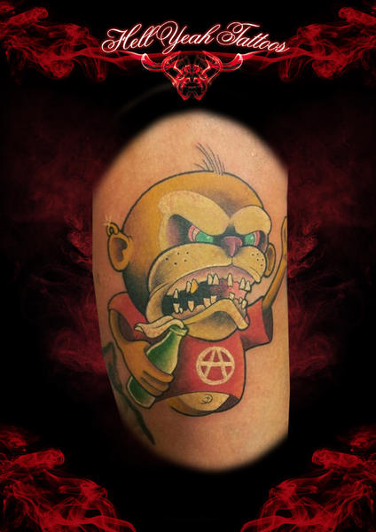 Anarchy Rebel New School tattoo by Hellyeah Tattoos