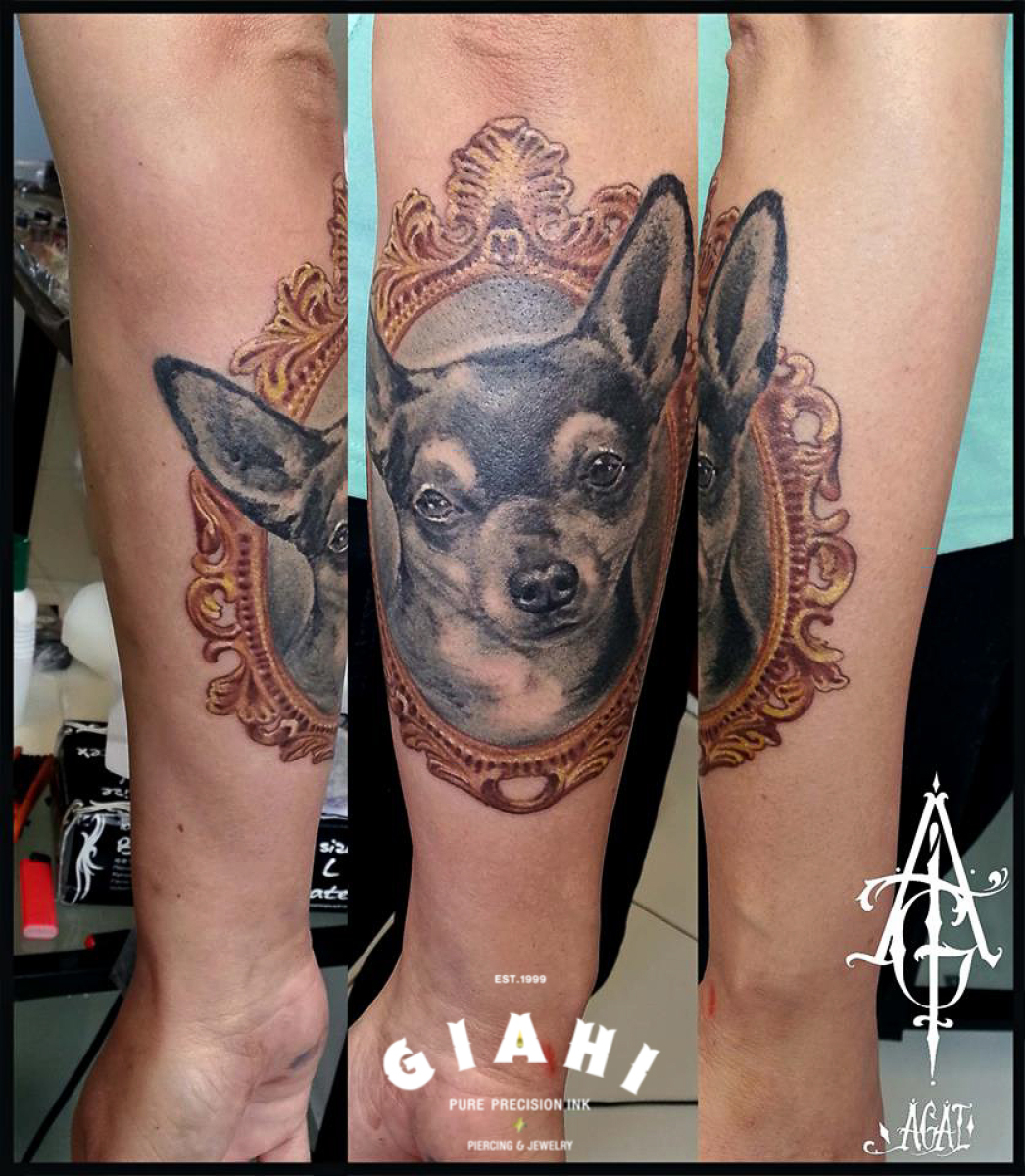 Big Eyes Cihuahua tattoo by Agat Artemji