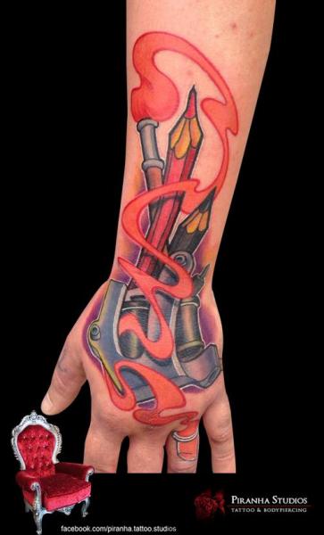 Brush and Pencil tattoo by Piranha Tattoo Supplies