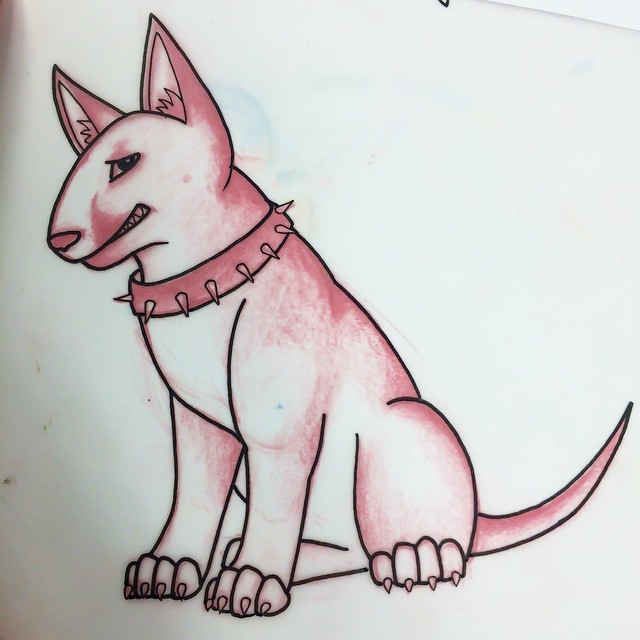 Bullterrier tattoo idea by Drea Darling