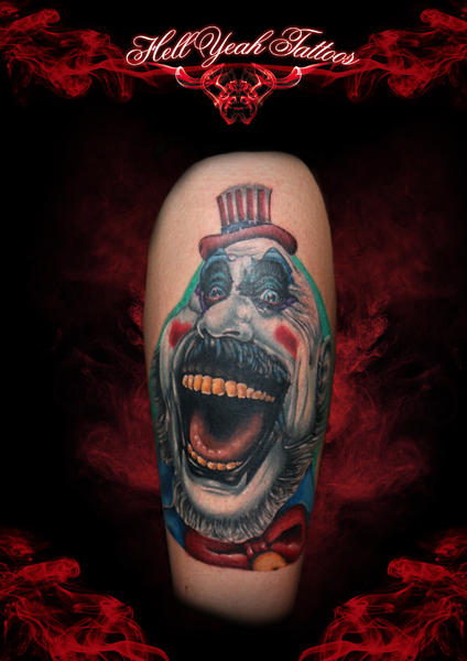 Creepy Funny Clown New School tattoo by Hellyeah Tattoos