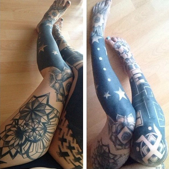 Cute Legs Dotwork Blackwork Blackwork tattoos