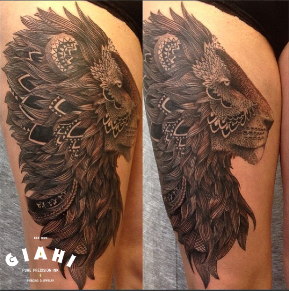 Ethnic Mane Liwon Blackwork tattoo by Roony