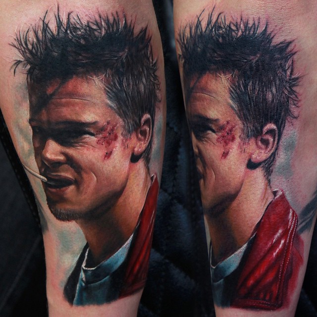 Fight Club Tyler Durden tattoo by Rich Pineda