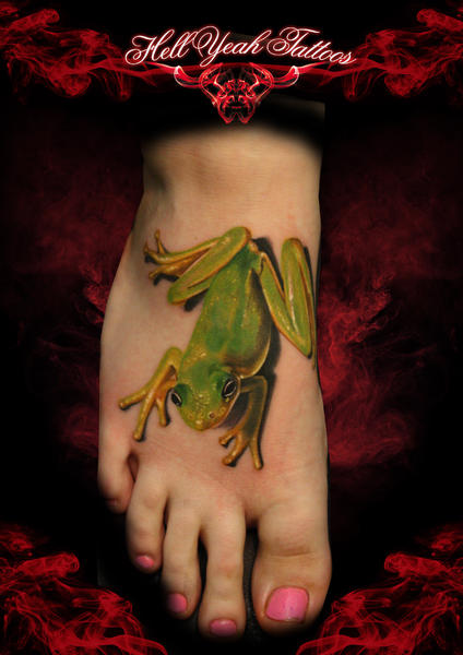 Foot Toad Realistic tattoo by Hellyeah Tattoos