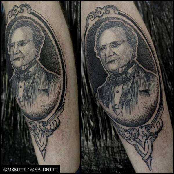 Frame Portrait Dotwork tattoo by MXM