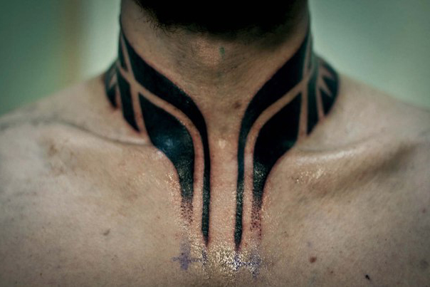 Fresh Collar Blackwork tattoo