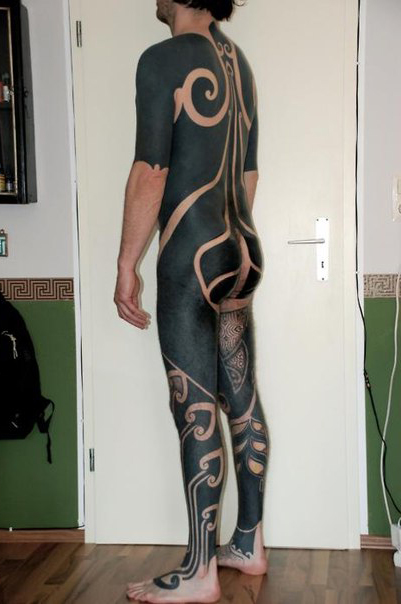 Full Body A lot of Black Blackwork tattoo