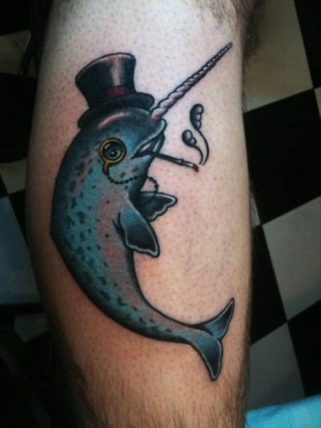 Gentleman Narwhale Nautical tattoo