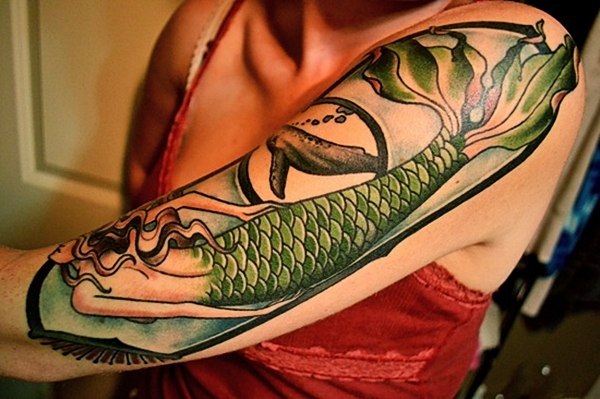 Hand Shoulder Mermaid Nautical tattoo for Girl