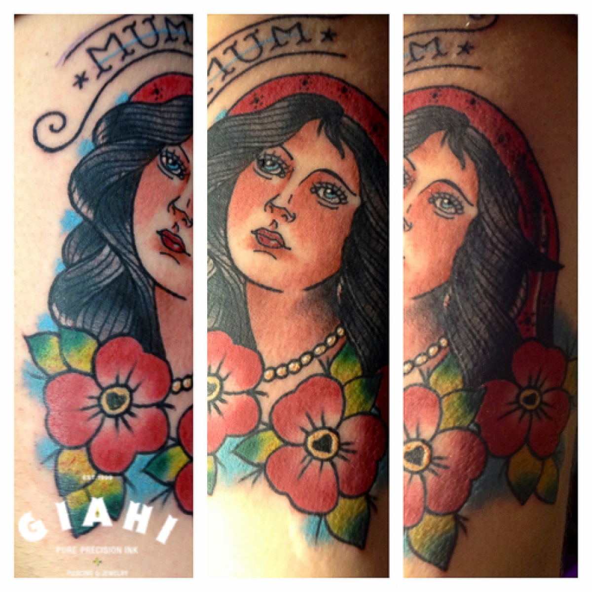 Mum Lettering Woman Old School tattoo by Elda Bernardes