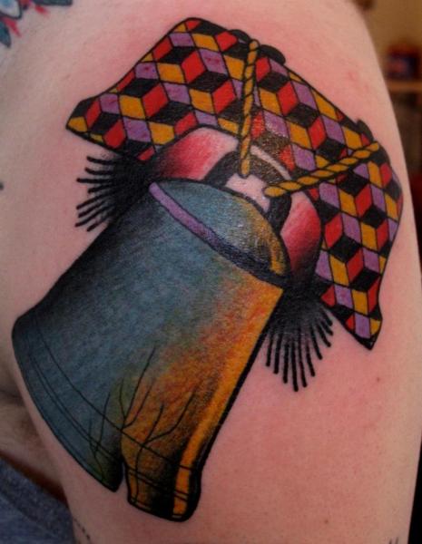 New School Liberty Bell tattoo by Nick Baldwin