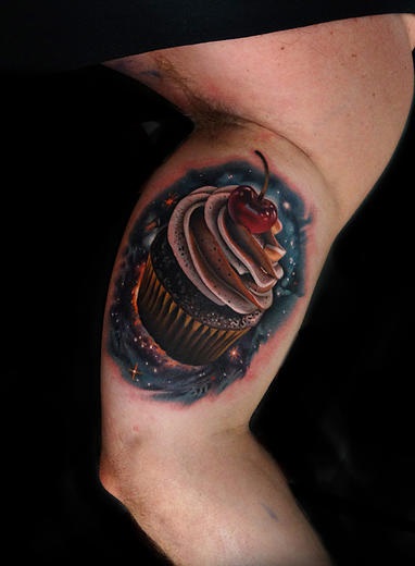 Nice Space Cake tattoo by Andres Acosta