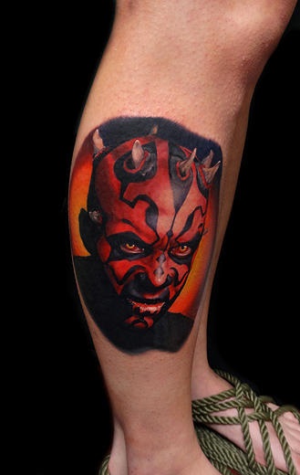 No Hood Darth Maul tattoo by Andres Acosta