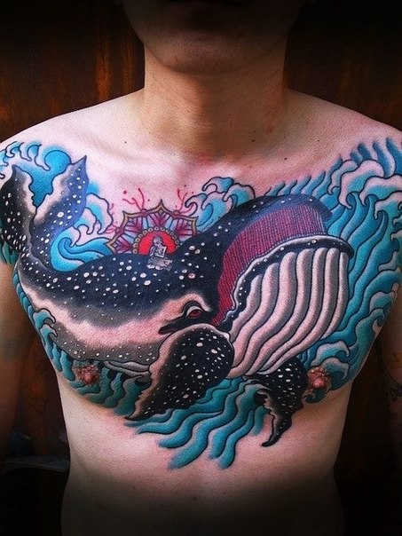 On Whale Thinking Buddha Nautical tattoo