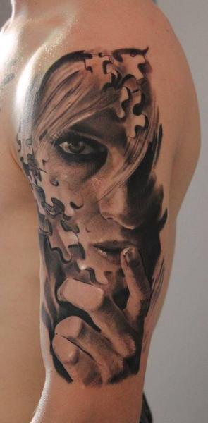 Puzzle Girl Graphic tattoo by Piranha Tattoo Supplies