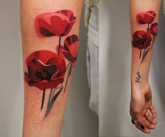 Red Poppies tattoo by Sasha Unisex