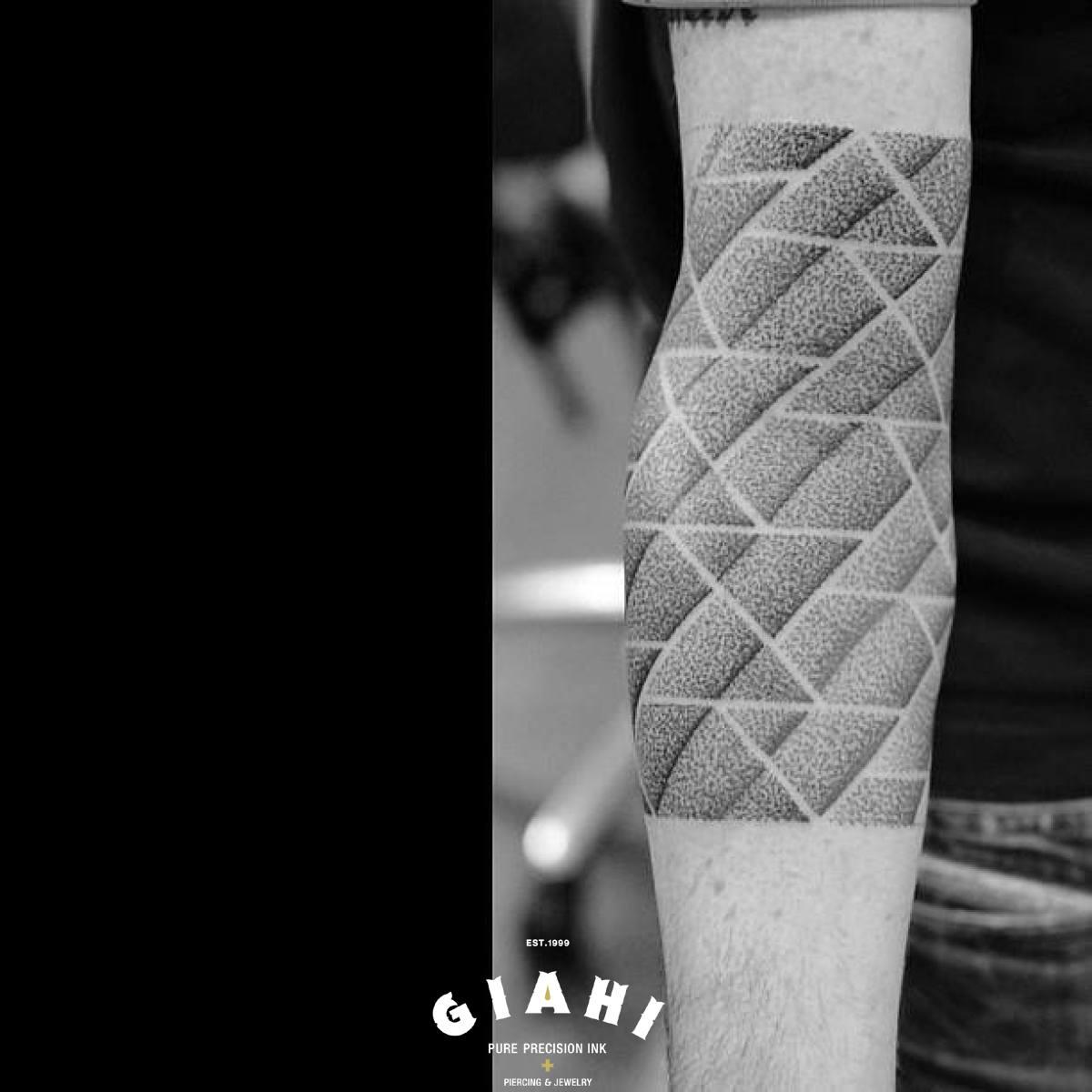 Shade Devided Lines Dotwork tattoo by Andy Cryztalz