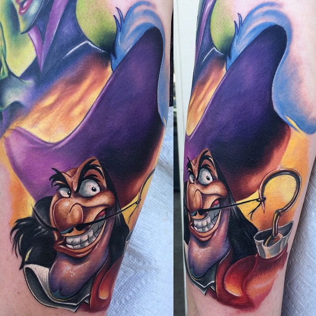 Sleeve Part Captain Hook tattoo by Audie Fulfer jr.