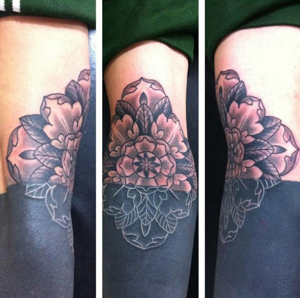 Sunken Flower Blackwork tattoo