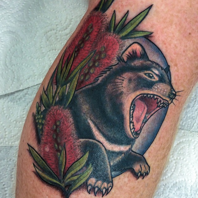 Tassie Devil tattoo by Dea Darling