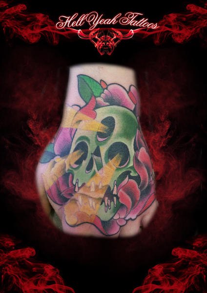 Three Eyes Holes Light Scull tattoo by Hellyeah Tattoos