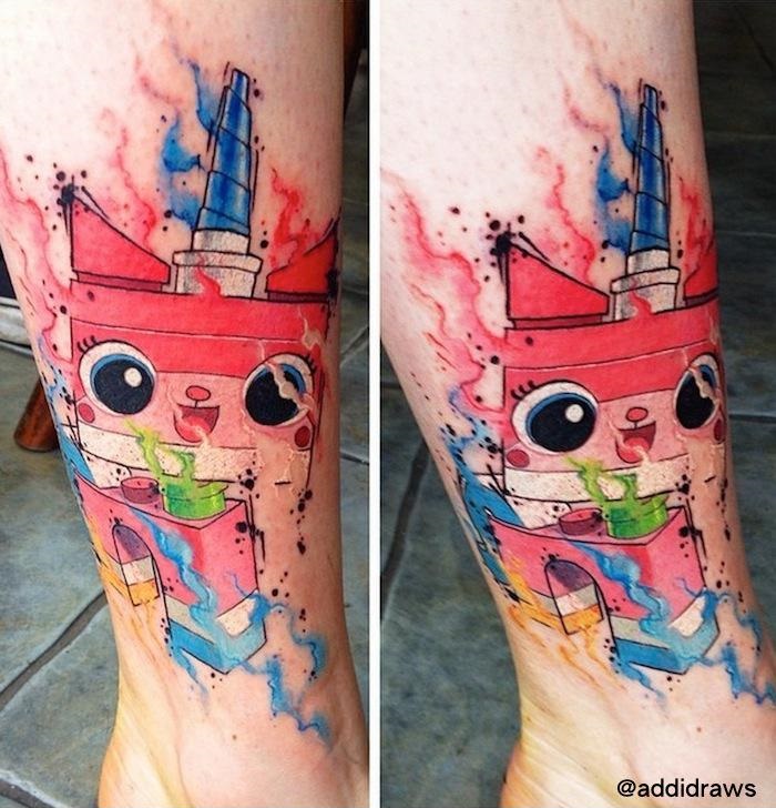 Unikitty Aquarelle tattoo by Liisa Addi Kask