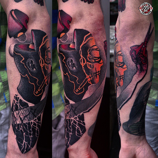 Brain Core Arm tattoo by Łukasz Sokołowsk