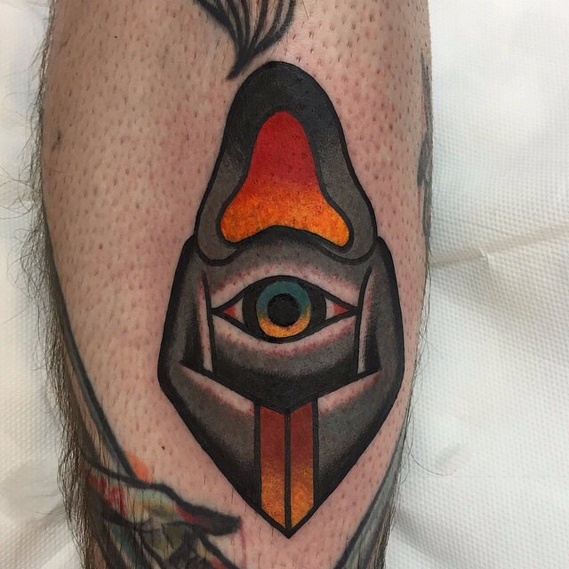 Dark Monk Leg tattoo