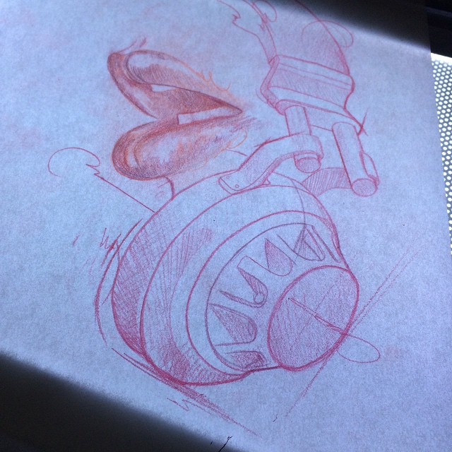 Headphones Lips tattoo idea by Hector Cedillo