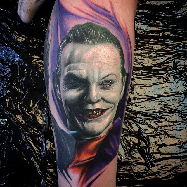 Jack Nicholson Joker tattoo by Max Pniewski