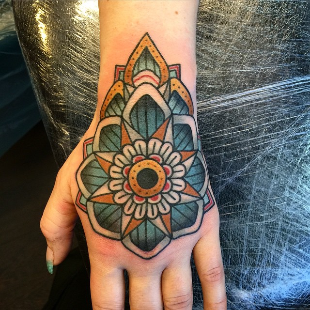 Mandala Star Flower on Hand