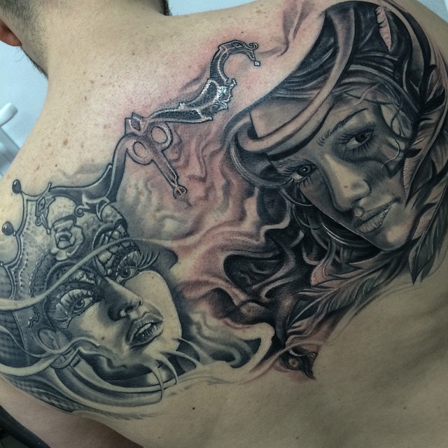 Queen and Warrior Girls tattoo by Tattoo Dejan Slovenia