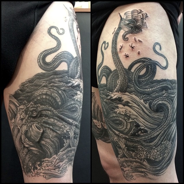 Ship Destroying Kraken tattoo