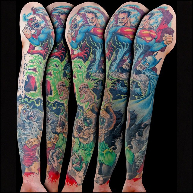 Zombie SuperHeroes Fight Sleeve