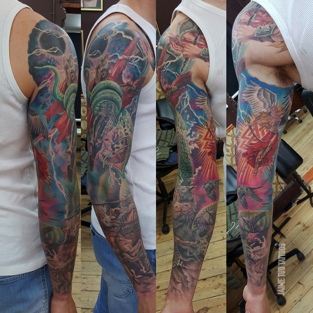 Almighty Thor Tattoo Sleeve