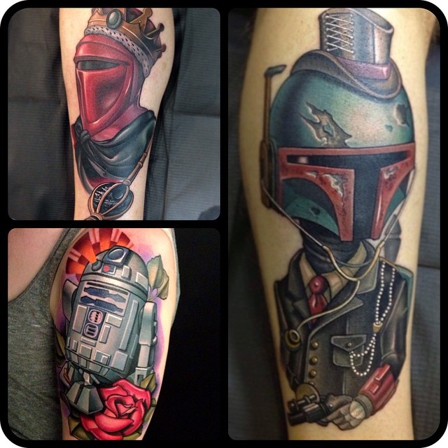 Amazing New School Star Wars tattoo