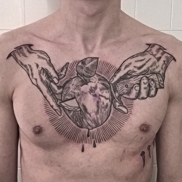 Apple Cut Chest tattoo