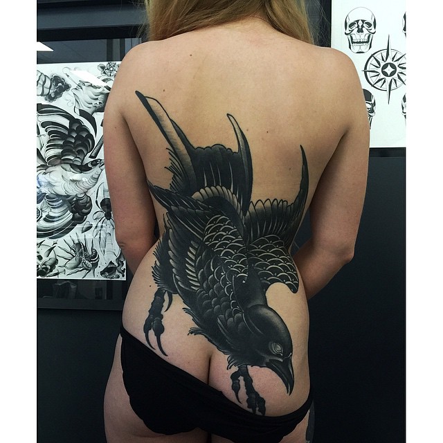 Black Blackwork Back tattoo