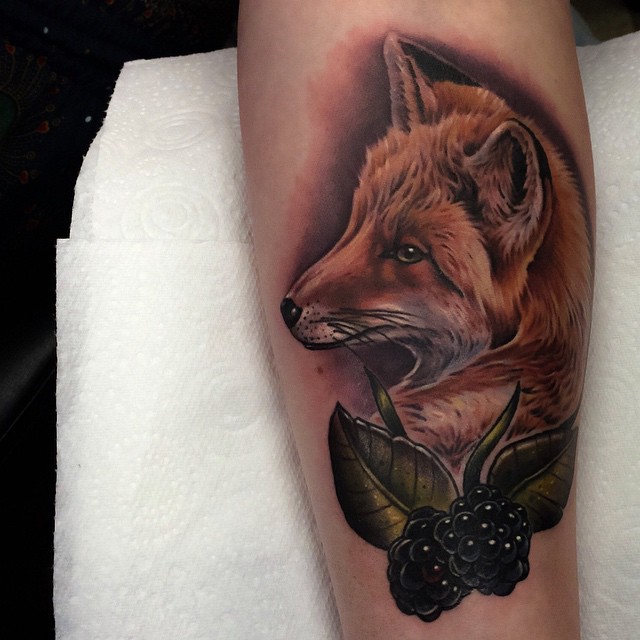 Blackberry Fox tattoo