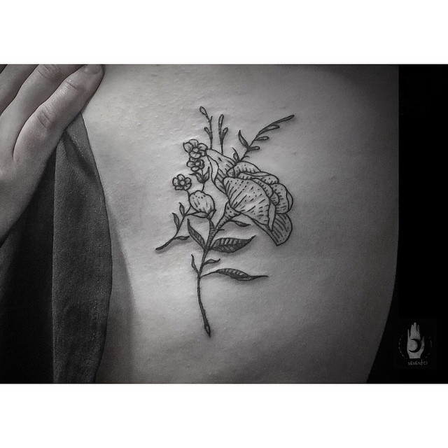 Body Side Flower tattoo