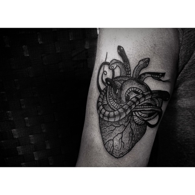 Little Snakes Poisoned Heart tattoo