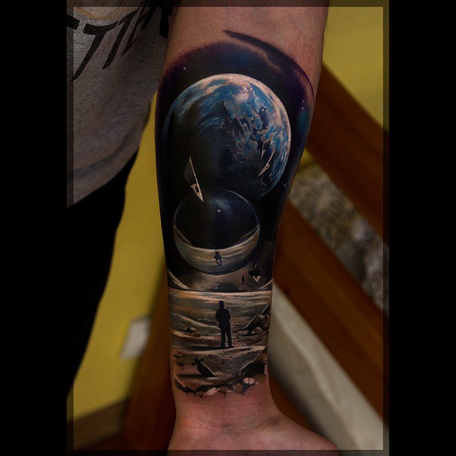 Mirror Ball Unknown World tattoo