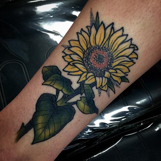 Pretty Sunflower tattoo on Arm