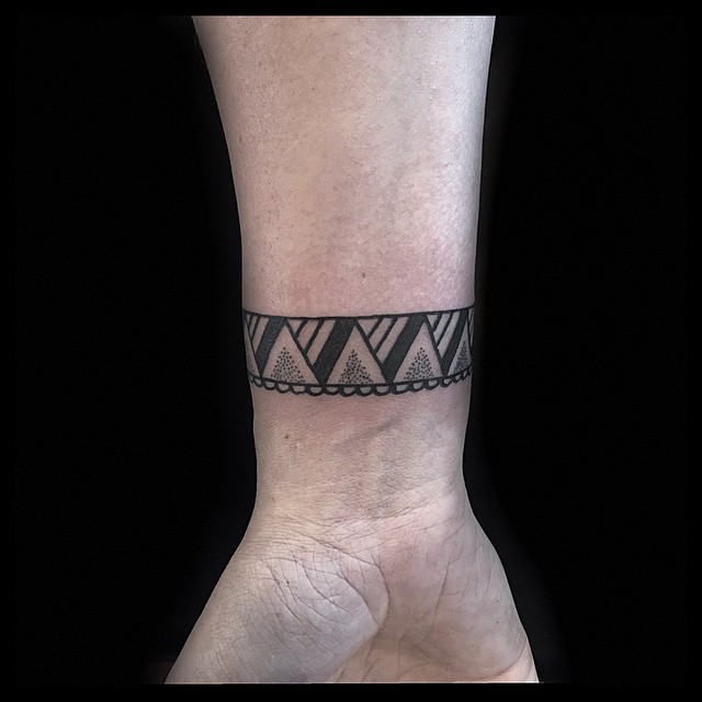 Small Dotwork Tracery Wrist tattoo