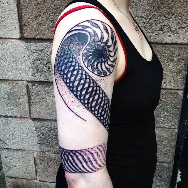 Spiral Loops Shoulder tattoo