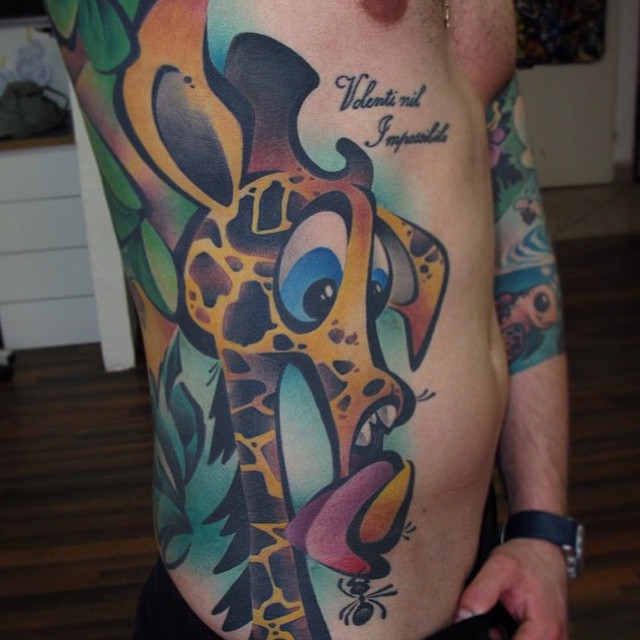 Surprised Giraffe tattoo