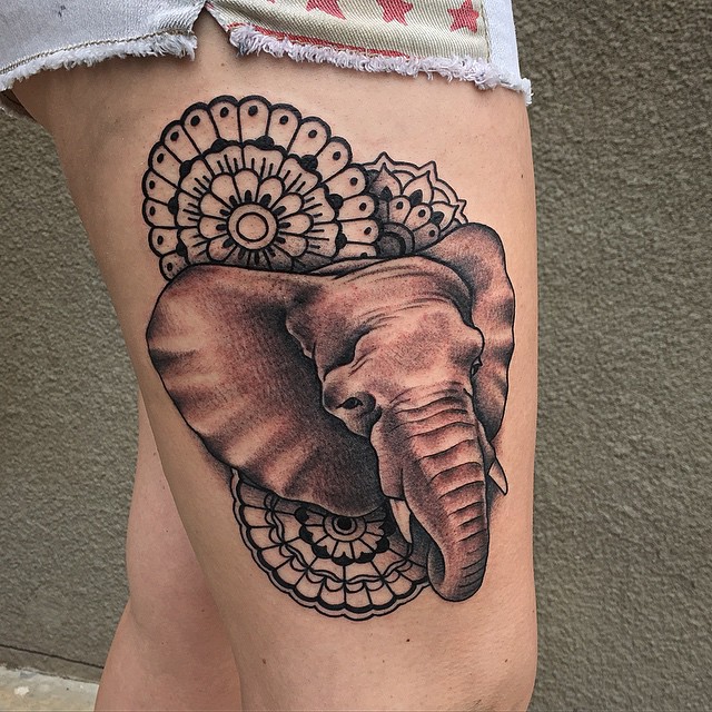 Three Flowers Elephant