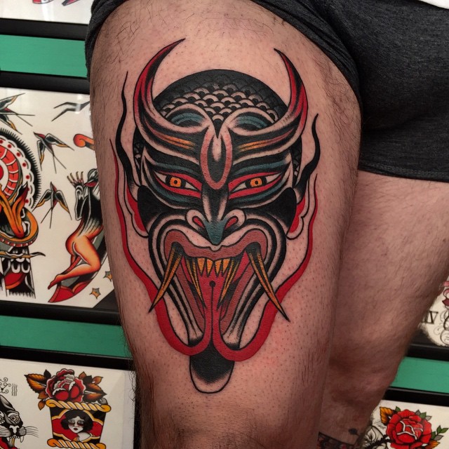 Twin Tongue Demon tattoo